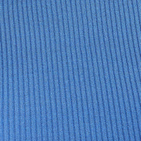 Blue Round Neck Rib Knit Tank Top