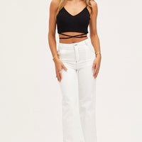 Black Knit Wrap Cami