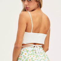 White Knit Wrap Cami