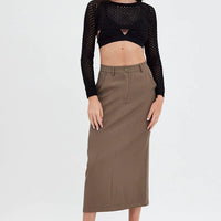 Black Knit Top Long Sleeve Openwork Cropped