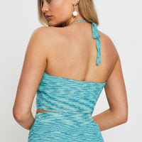 Multi Knit Top Halter Crop