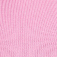 Pink Knit Top Ribbed High Neck