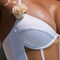 Fleur One-Piece White (Removable Flowers)
