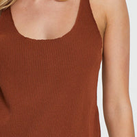 Brown Knit Top V-Neck