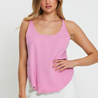 Pink Knit Top V-Neck