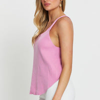 Pink Knit Top V-Neck