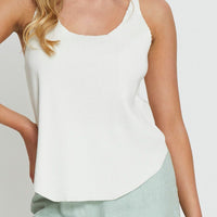 White Knit Top V-Neck