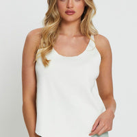 White Knit Top V-Neck