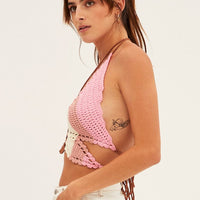 Multi Butterfly Knit Top Backless