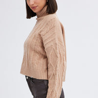 Cable Knit Jumper High neck