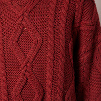 Brown Cable Knit Top Long Sleeve Longline