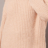 Beige Knit Top Long Sleeve Chunky