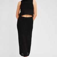 Black Crochet Knit Tank Top