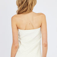 White Knit Bandeau Top Longline