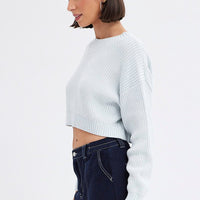 Blue Knit Jumper Long Sleeve Cotton
