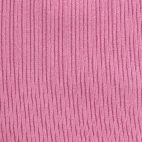 Pink Crop Top Knit Contrast Binding