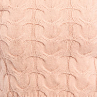Pink Cable Knit Top Long Sleeve Off Shoulder