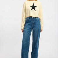 White Star Knit Jumper Long Sleeve