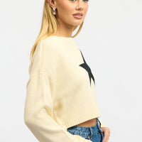 White Star Knit Jumper Long Sleeve