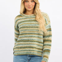 Green Stripe Stripe Knit Jumper