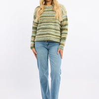 Green Stripe Stripe Knit Jumper