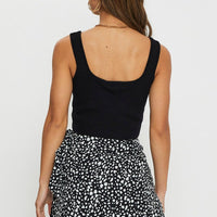 Black Knit Top Sleeveless Sweetheart