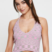 Multi Knit Top Sleeveless Halter