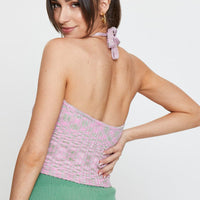 Multi Knit Top Sleeveless Halter