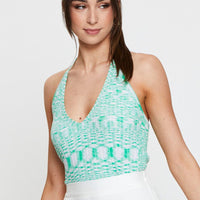 Multi Knit Top Sleeveless Halter