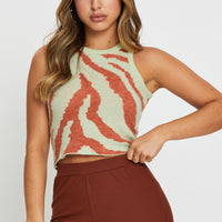 Print Knit Top Sleeveless