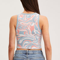 Print Knit Top Sleeveless Crop