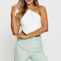 White Knit Top Sleeveless