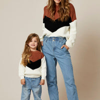 Stripe Knit Top Long Sleeve