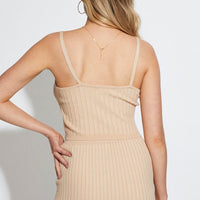 Beige Knit Top Sleeveless