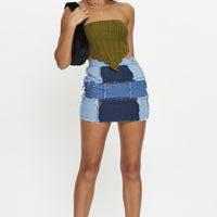 Green Knit Scarf Top