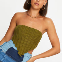 Green Knit Scarf Top