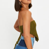 Green Knit Scarf Top