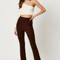 White One Shoulder Fluffy Knit Top